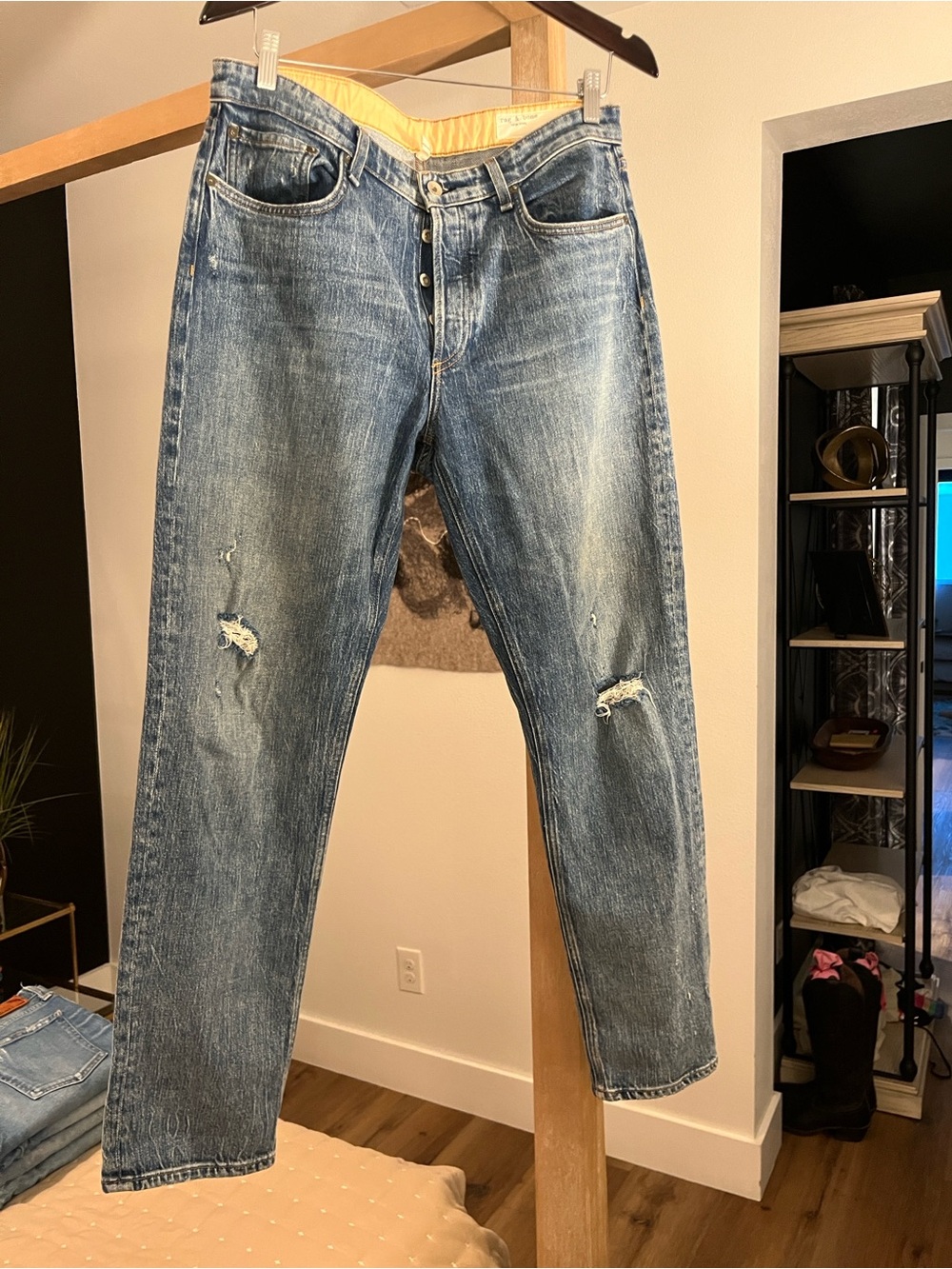Rag and Bone Distressed Blue Denim Jeans - Casual Straight Fit